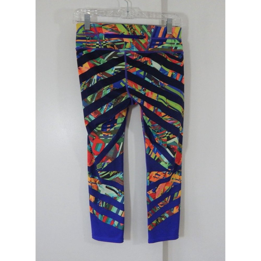 ATHLETA leggings pants kaleidoscope sonar capri mid rise activewear colorful S - Picture 5 of 9